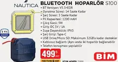 NAUTİCA S100 BLUETOOTH HOPARLÖR indirimli fiyat NAUTİCA S100 BLUETOOTH HOPARLÖR fiyat ve kampanya bilgisi